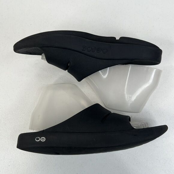 Oofos OOahh Black Unisex EU 39 Men 6 Women 8 Recovery Comfort Lightweight Slides - Picture 4 of 12